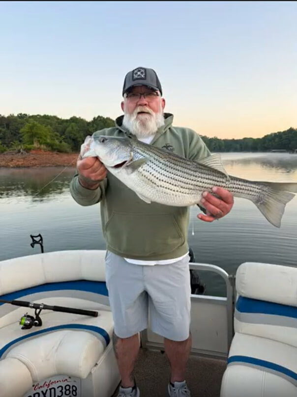 Angler with a Lake Hartwell striper