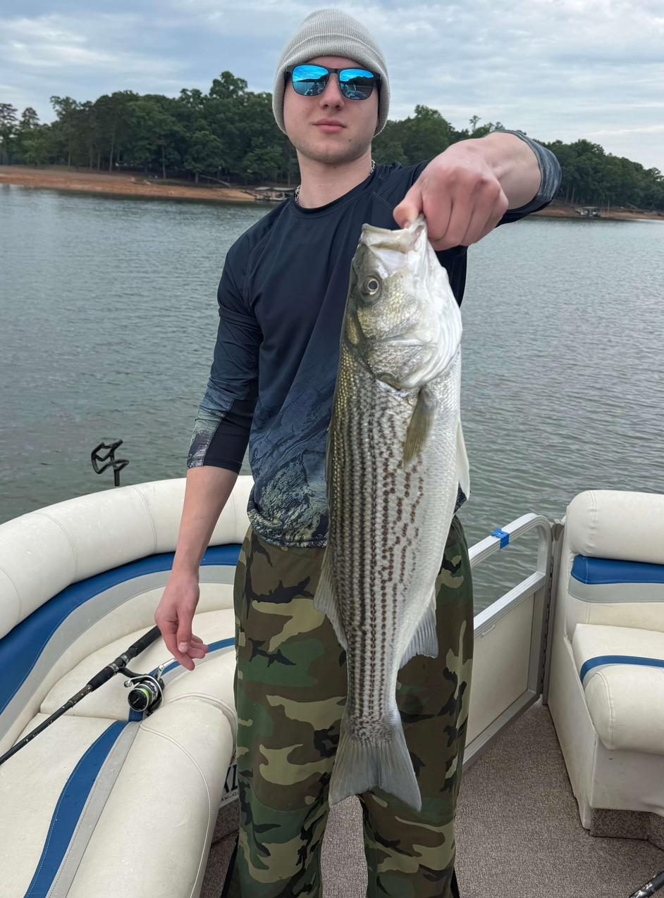 Reeling one in over the water
