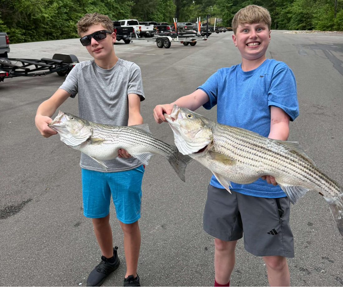 Pontoon set up for striper fishing