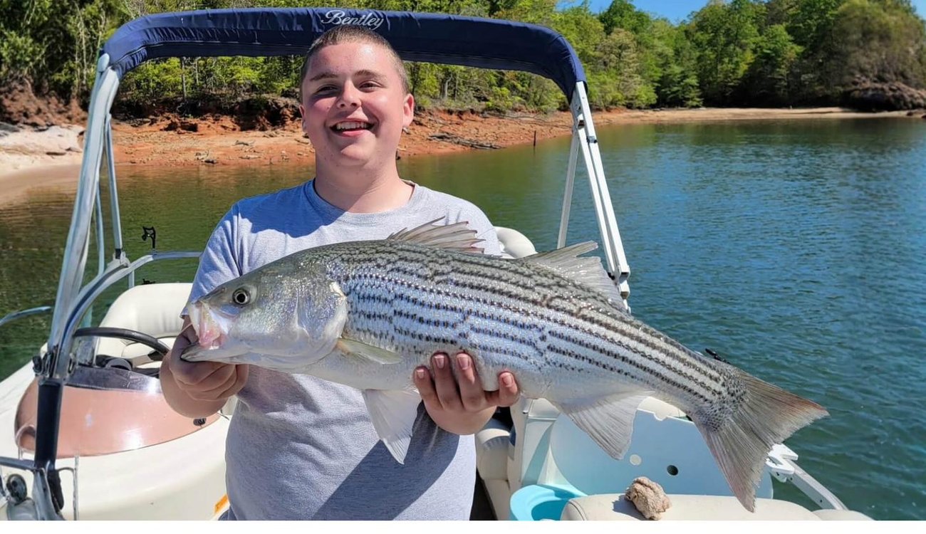 Young angler with a Lake Hartwell striper
